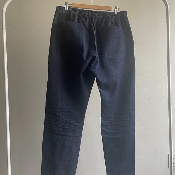 Muji - Men's Denim Easy Pants - dark indigo denim - M - Picture 2 of 3
